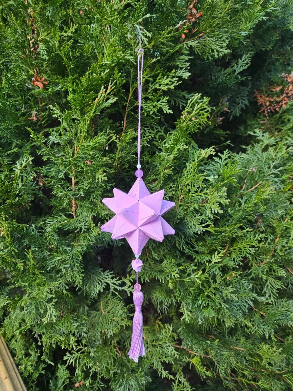 Handmade Kusudama Origami | Lilac Beaded Tassel